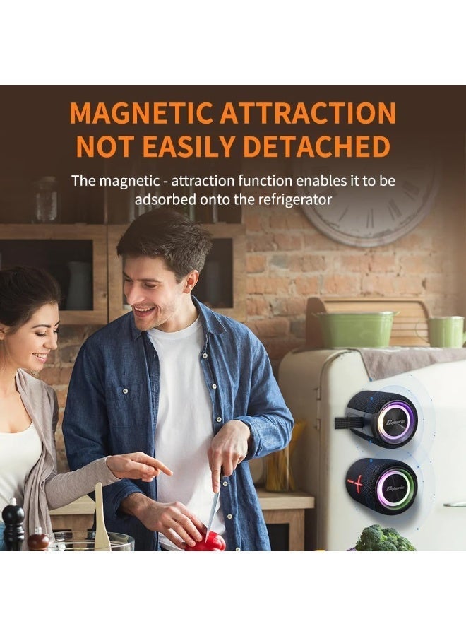 Cyboris 2 in 1 Magnetic Splittable Bluetooth Speaker, TWS Portable Wireless Speaker with 20W Heavy Bass, IPX6 Waterproof RGB Lighting, 24H Playtime for Party, Outdoor, Travel, Gaming - Image 4